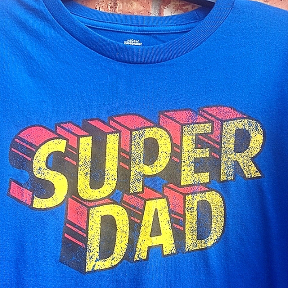 SUPER DAD Father Graphic Print Tee T-Shirt NWT - Picture 4 of 5